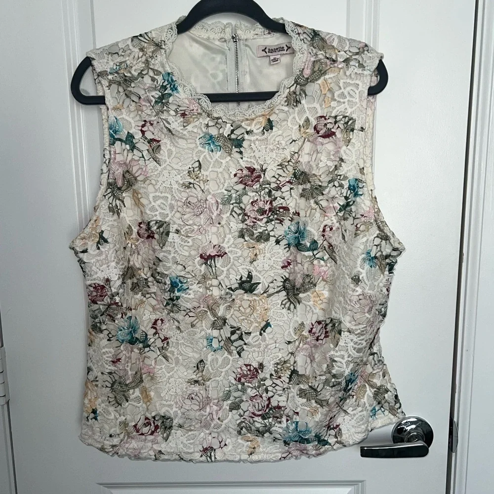 Nanette Lepore Sleeveless Lace Top Size XL‎ (0473)